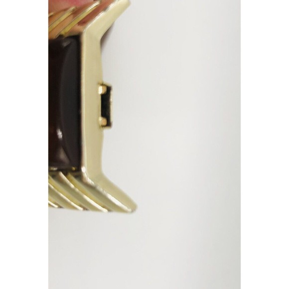 Vintage Charel ~Signed Brown Caramel Moonstone Thermoset Bracelet - Picture 10 of 14